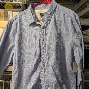 AMERICAN EAGLE MEN'S ATHLETIC FIT BLUE WHITE DOT BUTTON DOWN SHIRT SIZE XL